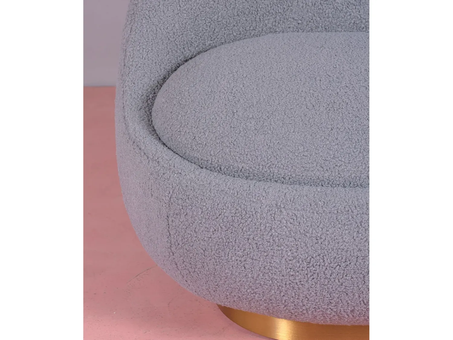 Nest Dream Poltrona giratório de design estofado em algodão - Corsica - Cinza Cinzento