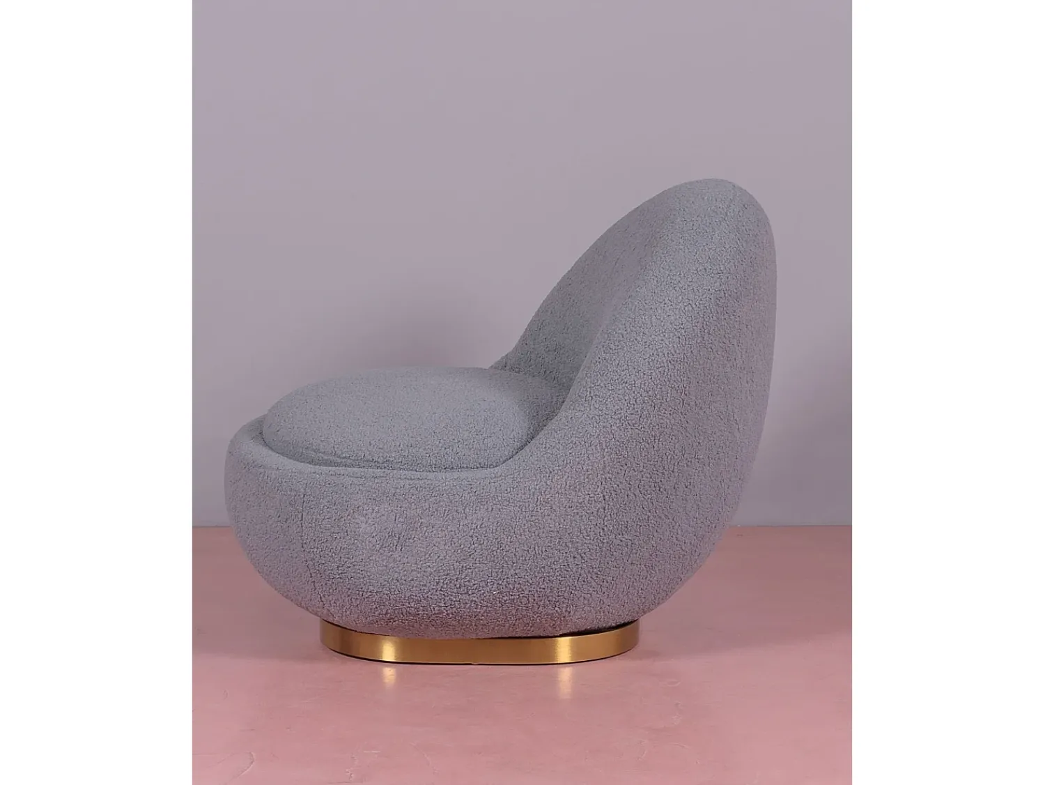 Nest Dream Poltrona giratório de design estofado em algodão - Corsica - Cinza Cinzento