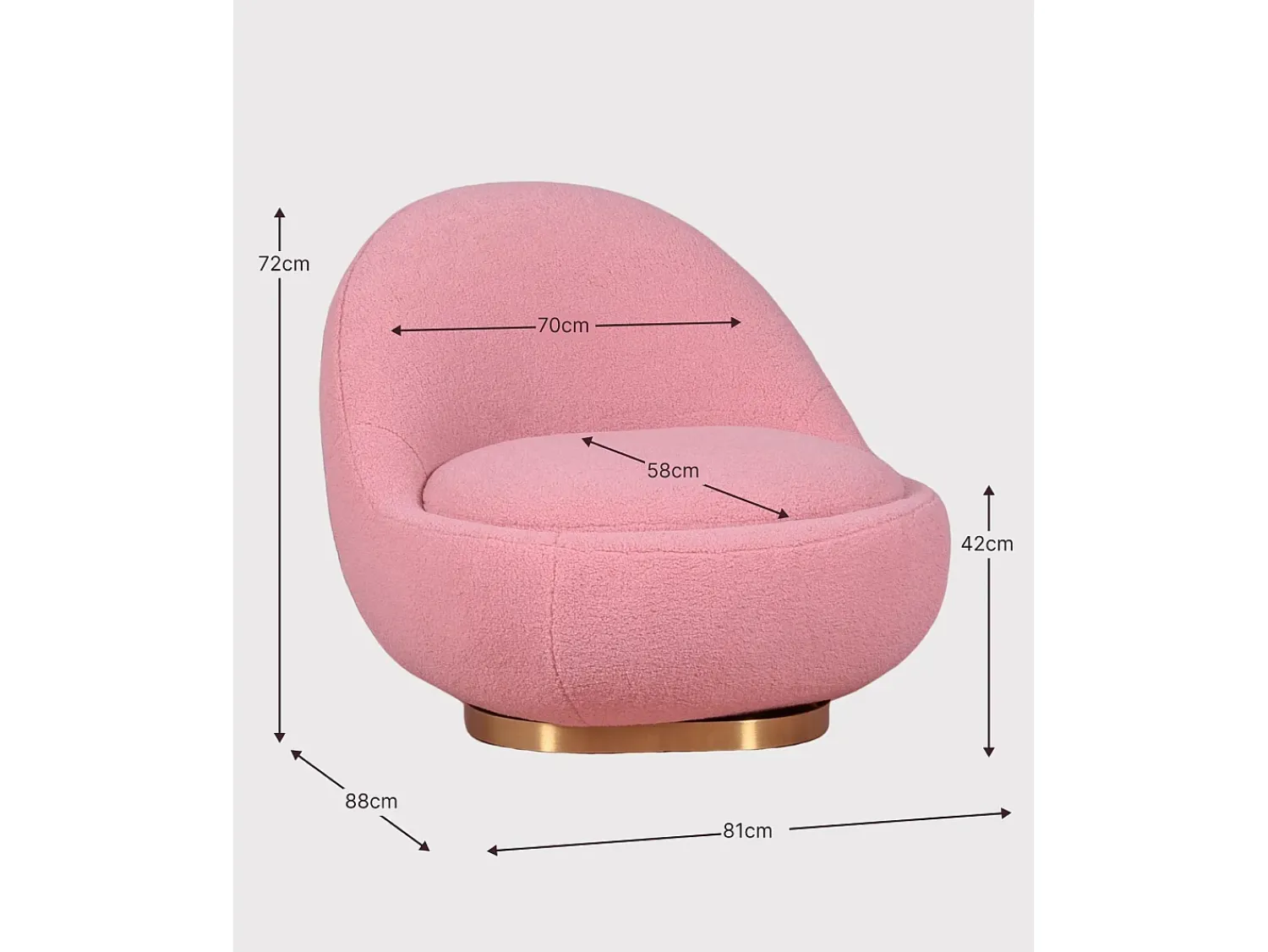 Poltrona*Nest Dream Poltrona giratório de design estofado em algodão - Corsica - Branco