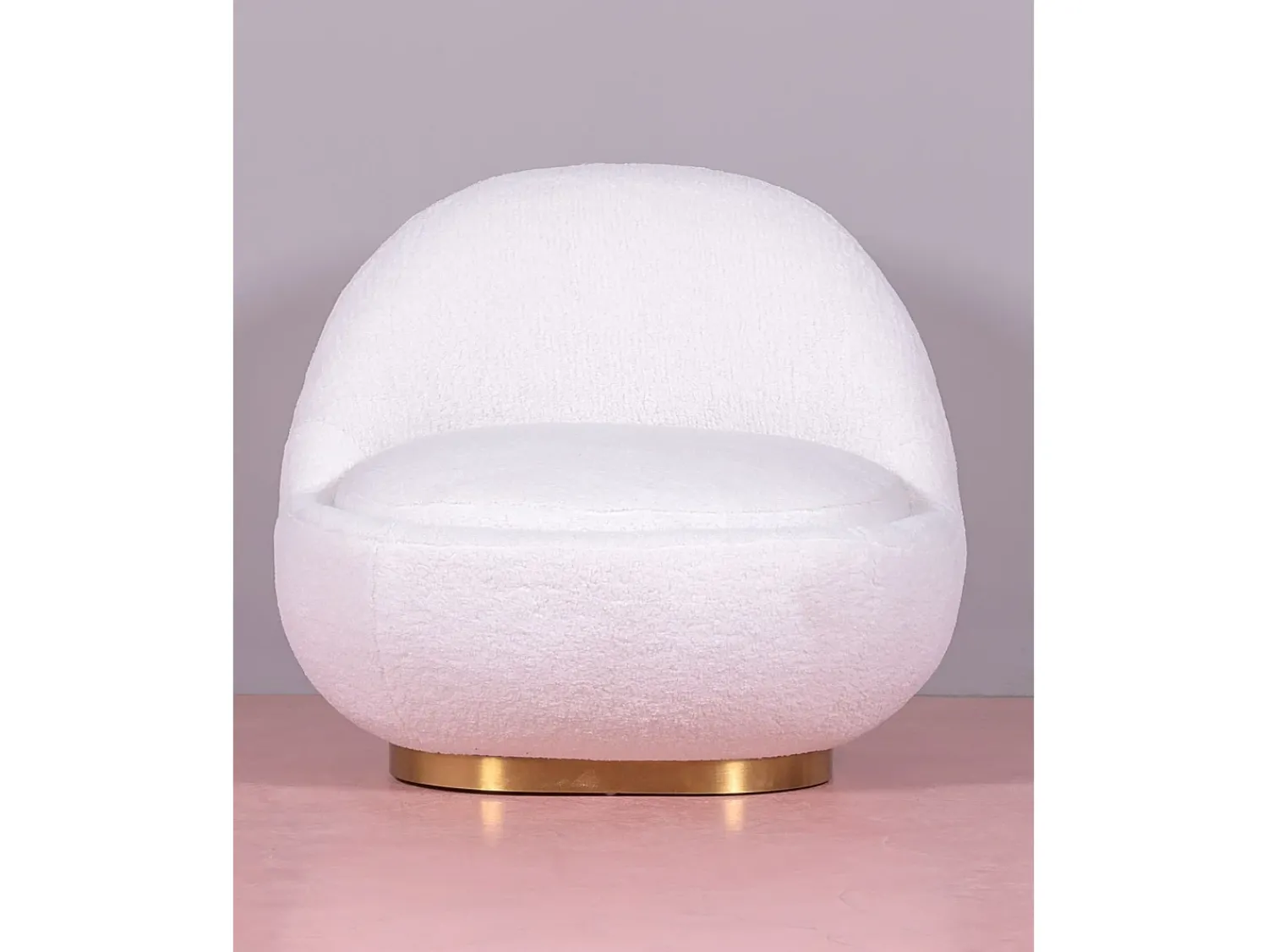 Poltrona*Nest Dream Poltrona giratório de design estofado em algodão - Corsica - Branco