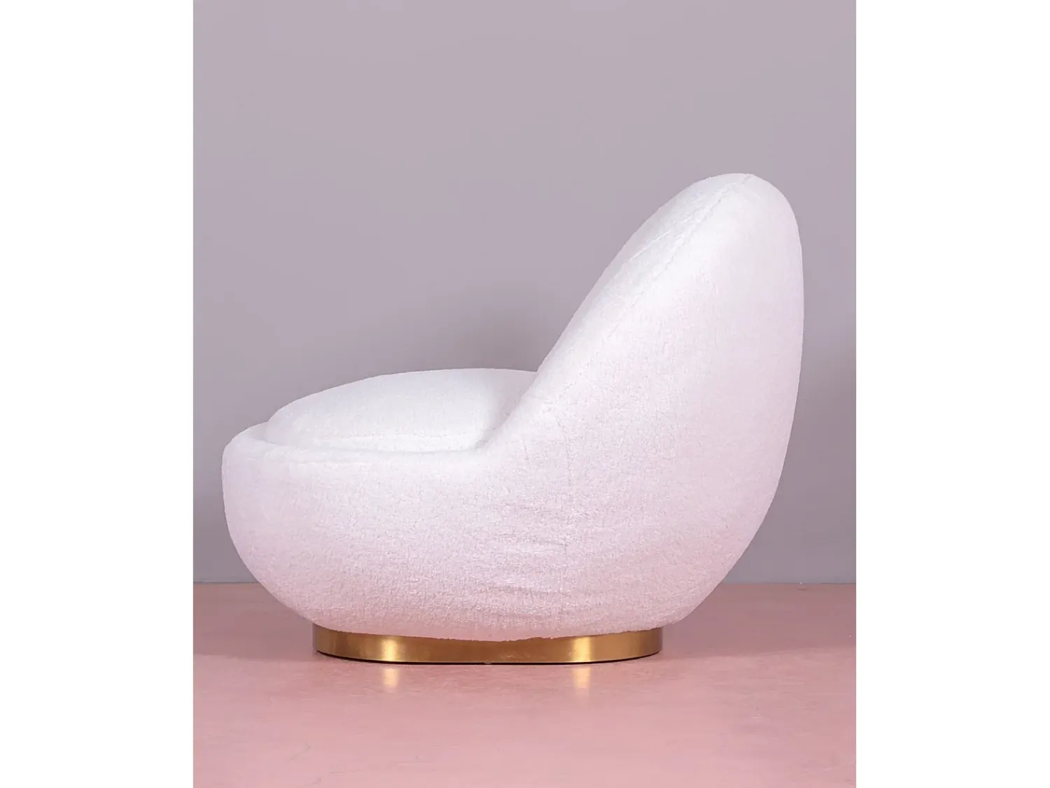 Poltrona*Nest Dream Poltrona giratório de design estofado em algodão - Corsica - Branco