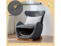 Merax Poltrona ideal para quem tem animais de estimação - 66 x 69 x 76 cm - tecido resistente a riscos - madeira - cinza^ Poltrona