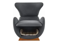Merax Poltrona ideal para quem tem animais de estimação - 66 x 69 x 76 cm - tecido resistente a riscos - madeira - cinza^ Poltrona