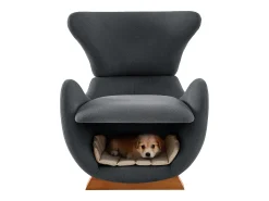 Merax Poltrona ideal para quem tem animais de estimação - 66 x 69 x 76 cm - tecido resistente a riscos - madeira - cinza^ Poltrona