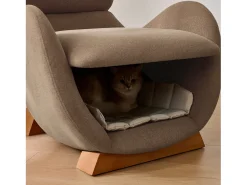 Online Merax Poltrona ideal para quem tem animais de estimação - 66 x 69 x 76 cm - tecido resistente a riscos - madeira - marrom Castanho