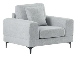 Poltrona|Vente-unique Poltrona individual em tecido texturizado de cor cinza claro JAMOLO Cinzento claro