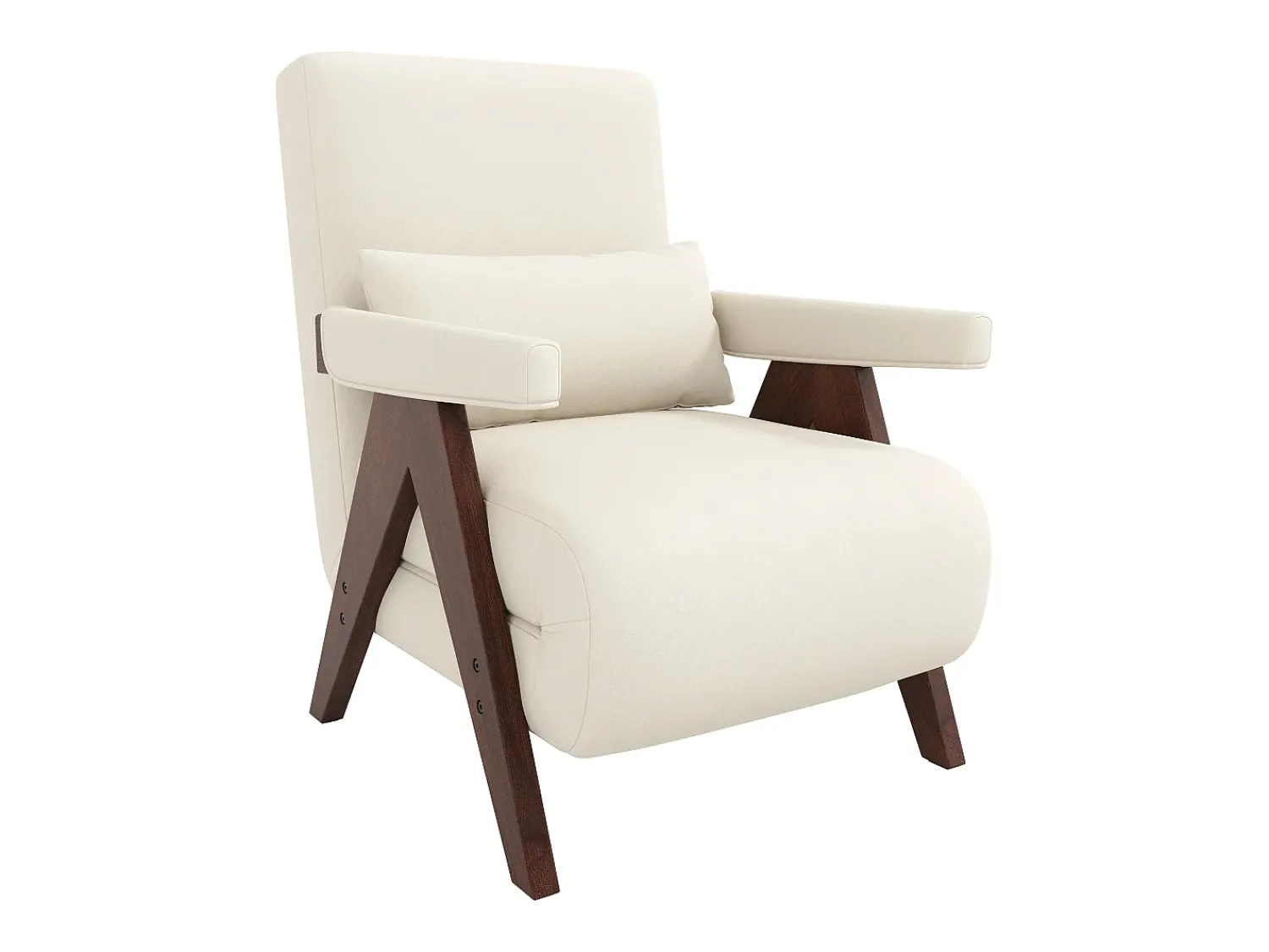ModernLuxe Poltrona individual 64x68,5x93 cm - conversível 3 em 1 - estofada - linho - bege + marrom^ Poltrona