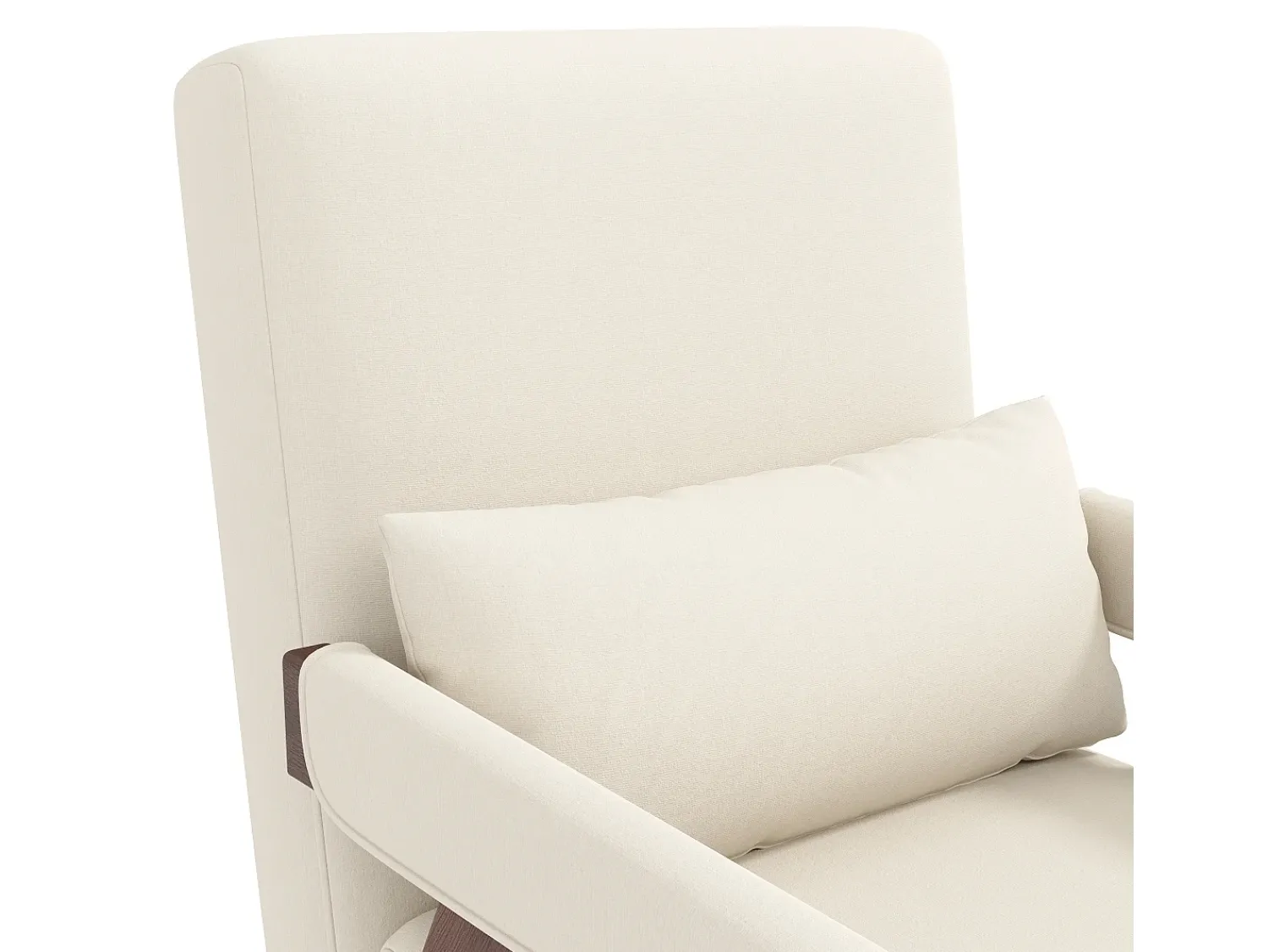 ModernLuxe Poltrona individual 64x68,5x93 cm - conversível 3 em 1 - estofada - linho - bege + marrom^ Poltrona