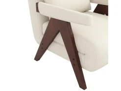 ModernLuxe Poltrona individual 64x68,5x93 cm - conversível 3 em 1 - estofada - linho - bege + marrom^ Poltrona