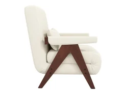ModernLuxe Poltrona individual 64x68,5x93 cm - conversível 3 em 1 - estofada - linho - bege + marrom^ Poltrona