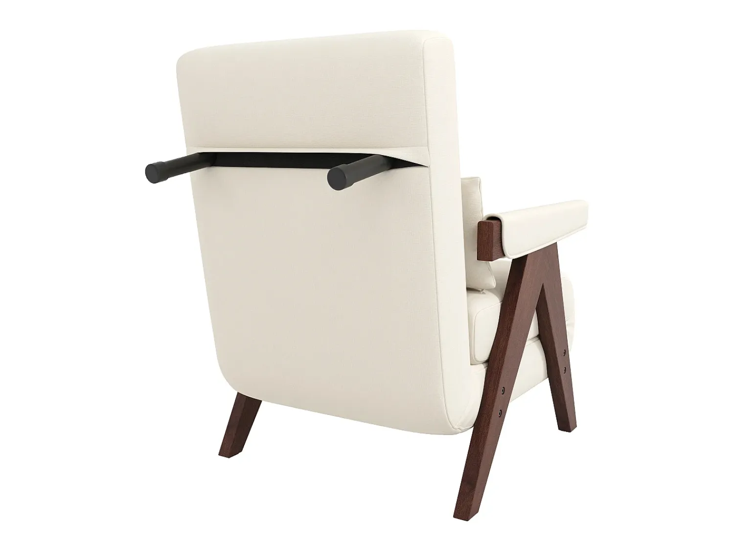ModernLuxe Poltrona individual 64x68,5x93 cm - conversível 3 em 1 - estofada - linho - bege + marrom^ Poltrona