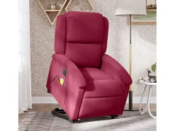 Poltrona| Poltrona massagens elevatória elétrica veludo -tinto SHL880212 Vermelho