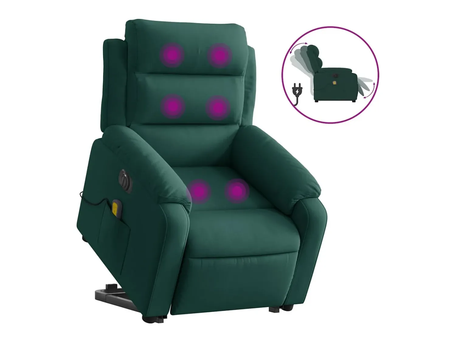 Online vidaxl Poltrona massagens elevatória elétrica veludo -escuro Verde