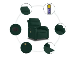 Online vidaxl Poltrona massagens elevatória elétrica veludo -escuro Verde