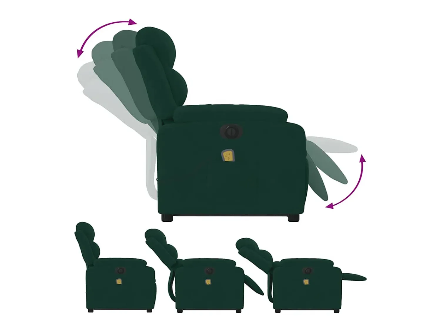 Online vidaxl Poltrona massagens elevatória elétrica veludo -escuro Verde