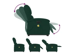 Poltrona*vidaxl Poltrona massagens elevatória elétrica veludo -escuro Verde