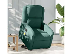Poltrona* Poltrona massagens elevatória elétrica veludo verde-escuro SHL586841 Verde pinho