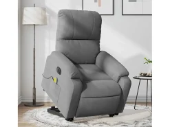 Poltrona* Poltrona massagens elétrica elevatória microfibra cinza-escuro SHL449417 Cinza antracite