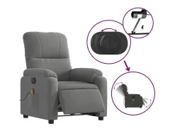 Poltrona* Poltrona massagens elétrica elevatória microfibra cinza-escuro SHL449417 Cinza antracite