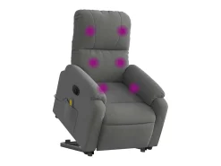 Poltrona* Poltrona massagens elétrica elevatória microfibra cinza-escuro SHL449417 Cinza antracite