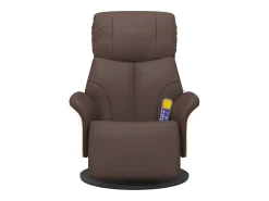 Poltrona massagens recl. com apoio pés couro artificial SHL164163^ Poltrona