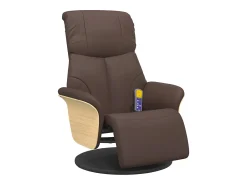 Poltrona massagens recl. com apoio pés couro artificial SHL164163^ Poltrona