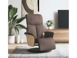 Poltrona massagens recl. com apoio pés couro artificial SHL164163^ Poltrona