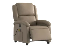 Poltrona| Poltrona massagens reclinável elétrica couro artif. cappuccino SHL636162 Castanho
