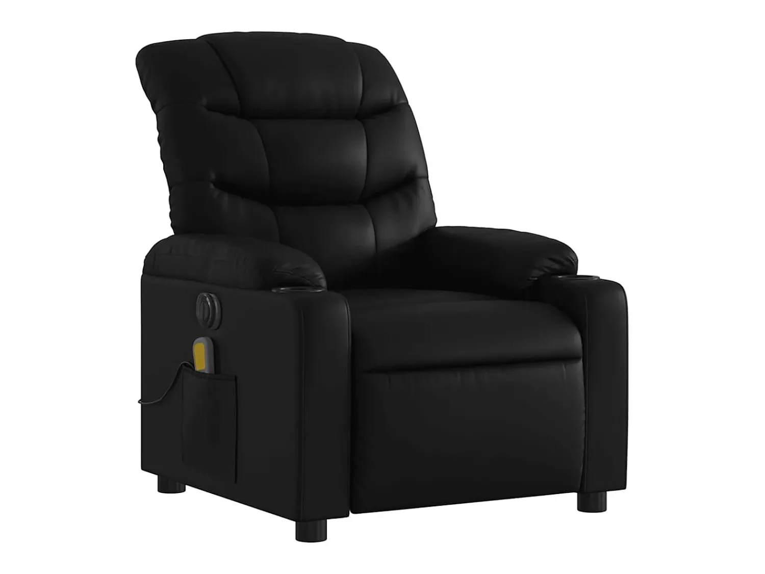 Poltrona* Poltrona massagens reclinável elétrica couro artificial SHL946165 Preto