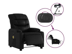 Poltrona* Poltrona massagens reclinável elétrica couro artificial SHL946165 Preto