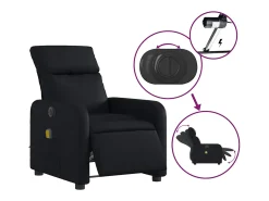 Poltrona| Poltrona massagens reclinável elétrica couro artificial SHL654366 Preto