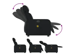 Poltrona| Poltrona massagens reclinável elétrica couro artificial SHL654366 Preto