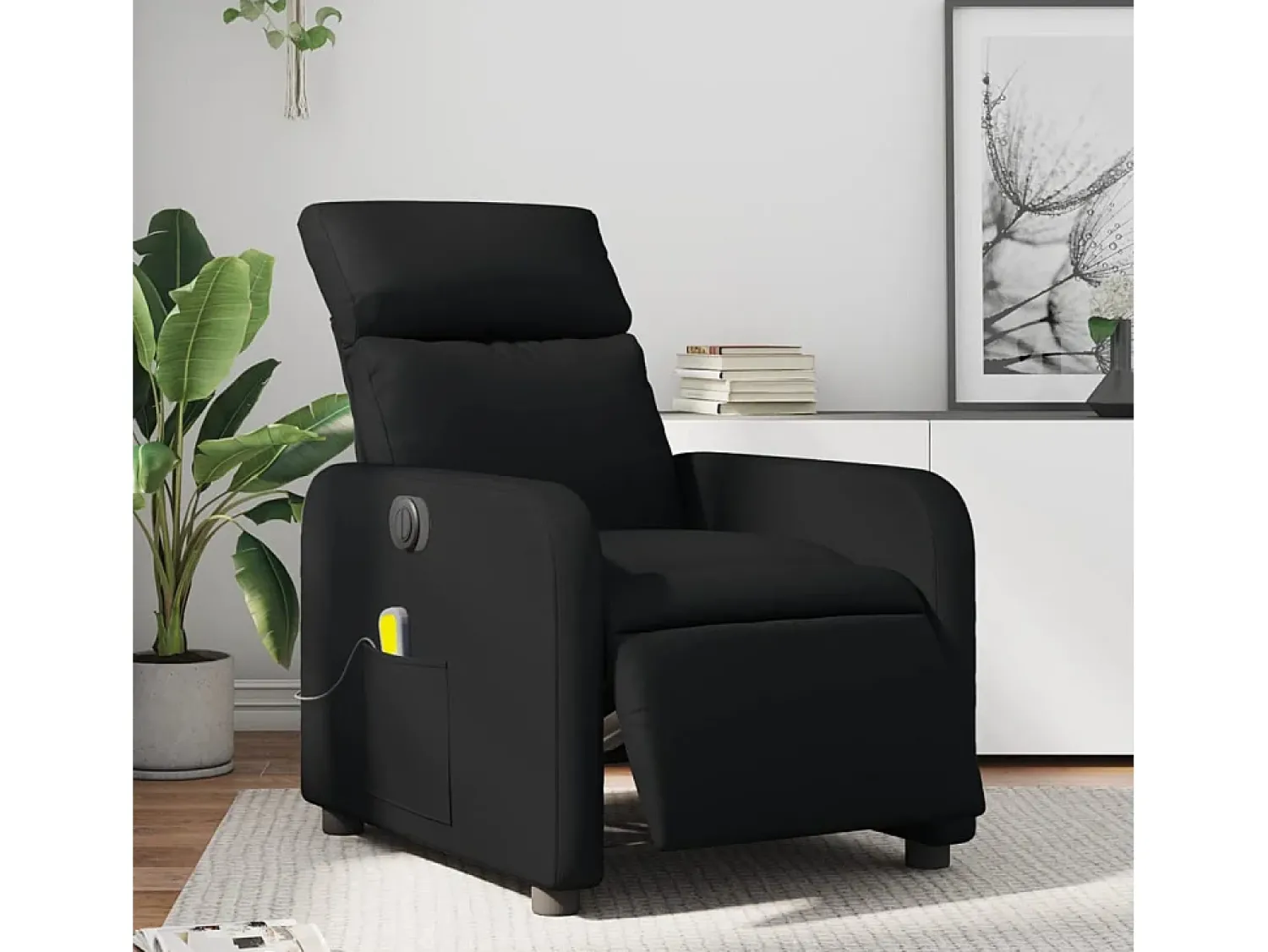 Poltrona| Poltrona massagens reclinável elétrica couro artificial SHL654366 Preto