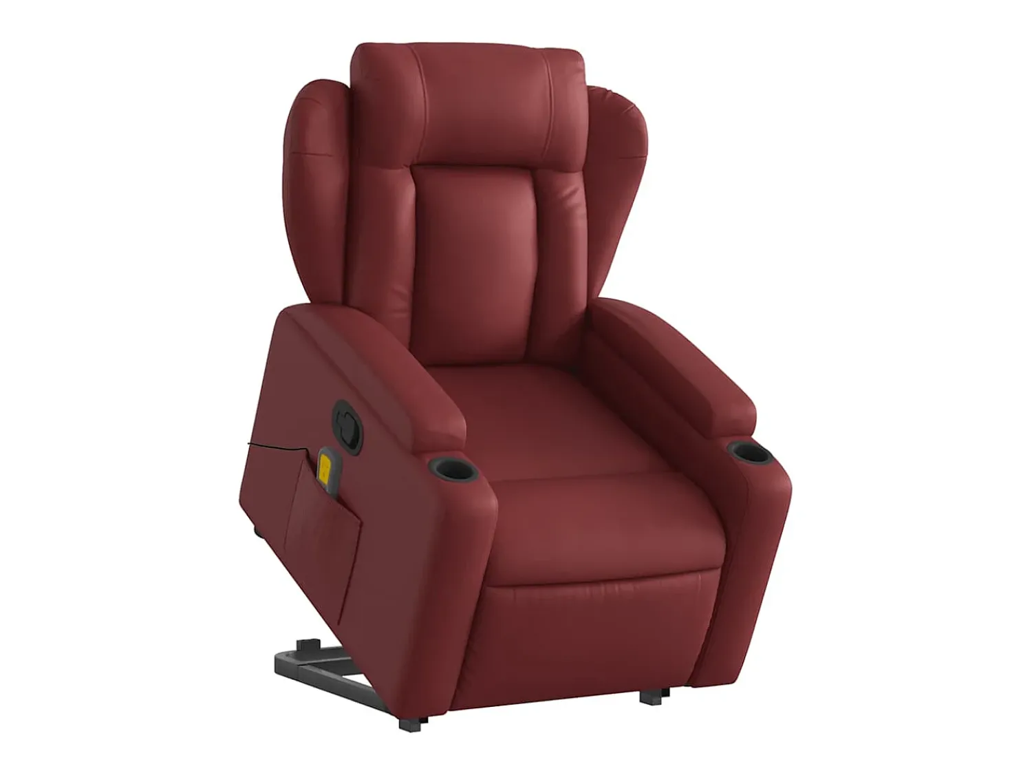 Poltrona* Poltrona massagens reclinável couro artificial tinto SHL212477 Vermelho