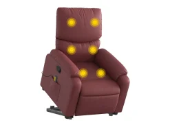 Poltrona* Poltrona massagens reclinável couro artificial tinto SHL458932 Vermelho