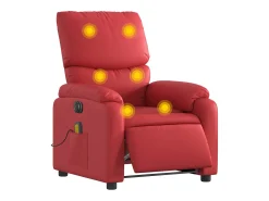 Poltrona| Poltrona massagens reclinável elétrica couro artif. SHL694026 Vermelho