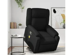 Poltrona| Poltrona massagens reclinável elevatória couro artificial SHL596632 Preto