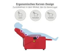 Discount vidaxl Poltrona massagens reclinável elétrica couro artif. Vermelho