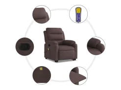 Poltrona|vidaxl Poltrona massagens reclinável elevatória tecido -escuro Castanho