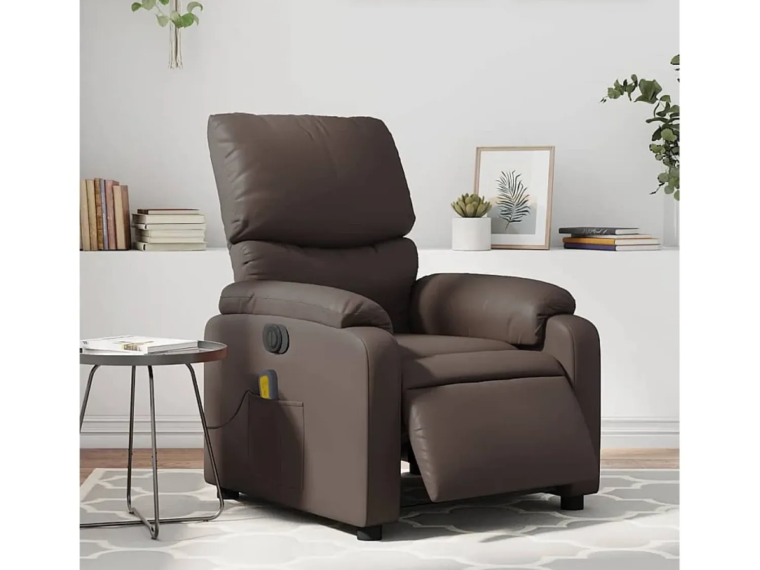 Poltrona massagens reclinável elétrica couro artif. SHL749626^ Poltrona