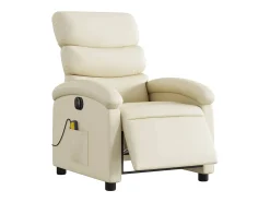 Poltrona* Poltrona massagens reclinável elétrica couro artificial SHL798389 Creme