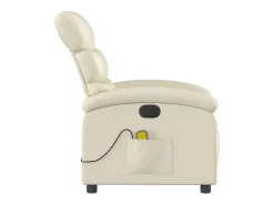 Poltrona* Poltrona massagens reclinável elétrica couro artificial SHL798389 Creme