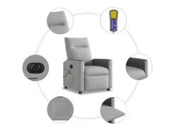 Poltrona* Poltrona massagens reclinável elétrica tecido -nublado SHL521448 Cinzento