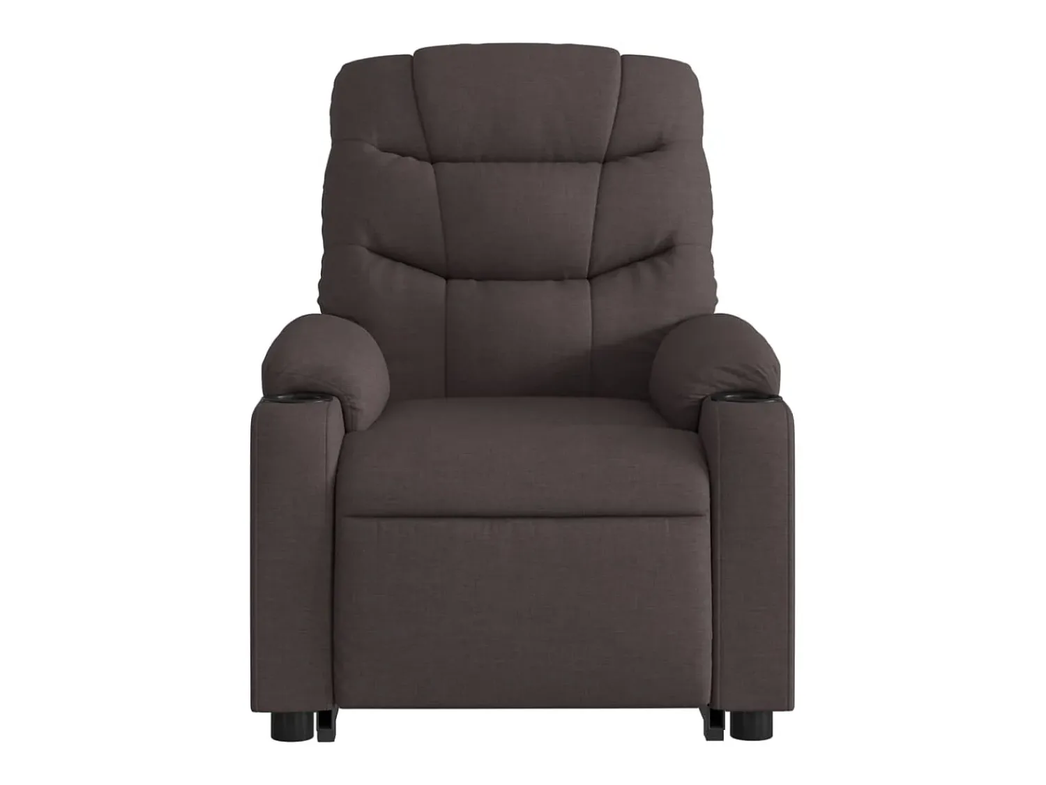 New Poltrona massagens reclinável elevatória tecido -escuro SHL262164 Castanho