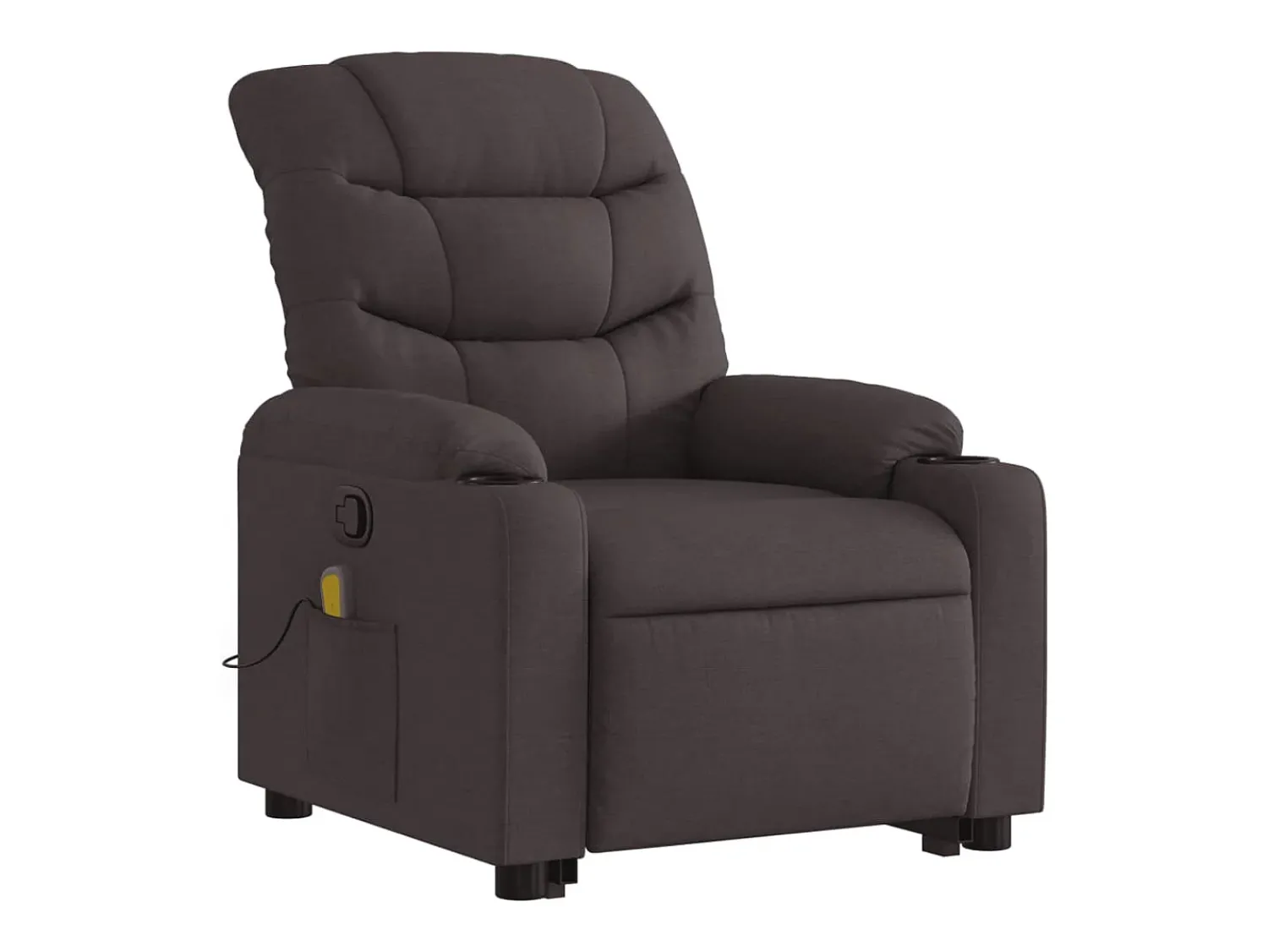 New Poltrona massagens reclinável elevatória tecido -escuro SHL262164 Castanho