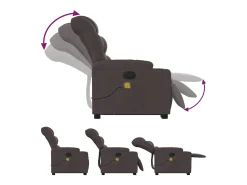 New Poltrona massagens reclinável elevatória tecido -escuro SHL262164 Castanho