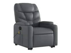 Hot Poltrona massagens reclinável elevatória couro artif. SHL158250 Cinzento