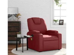 Poltrona| Poltrona massagens reclinável couro artificial tinto SHL731091 Vermelho