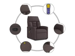 Discount Poltrona massagens reclinável elevatória tecido -escuro SHL449556 Castanho