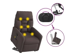 Discount Poltrona massagens reclinável elevatória tecido -escuro SHL449556 Castanho